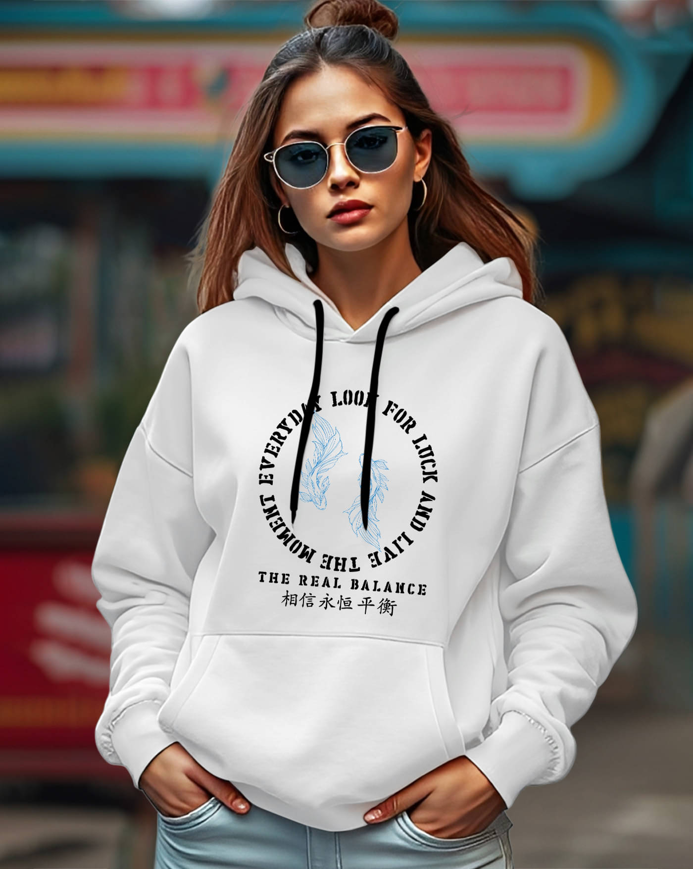     			ENITOR Women Fleece Hooded Sweatshirt For Light Winters ( White )