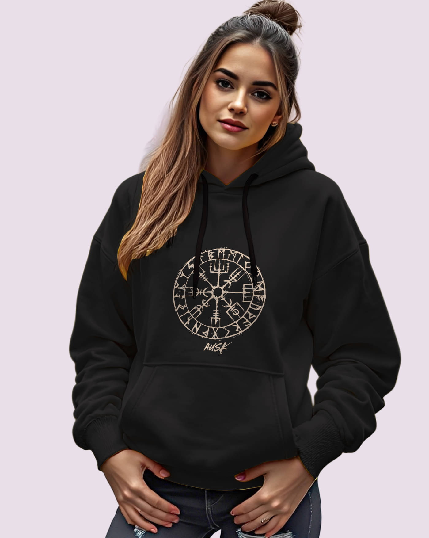     			ENITOR Women Fleece Hooded Sweatshirt For Light Winters ( Black )