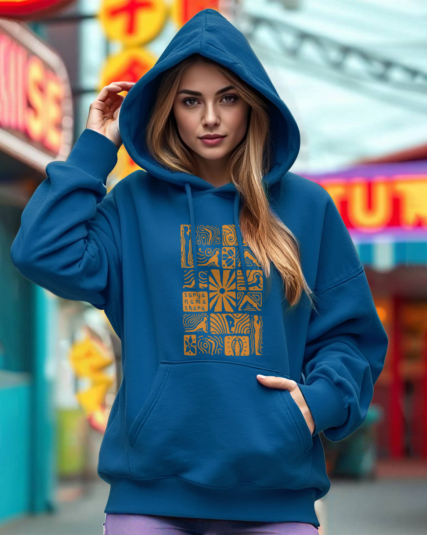     			ENITOR Women Fleece Hooded Sweatshirt For Light Winters ( Turquoise )