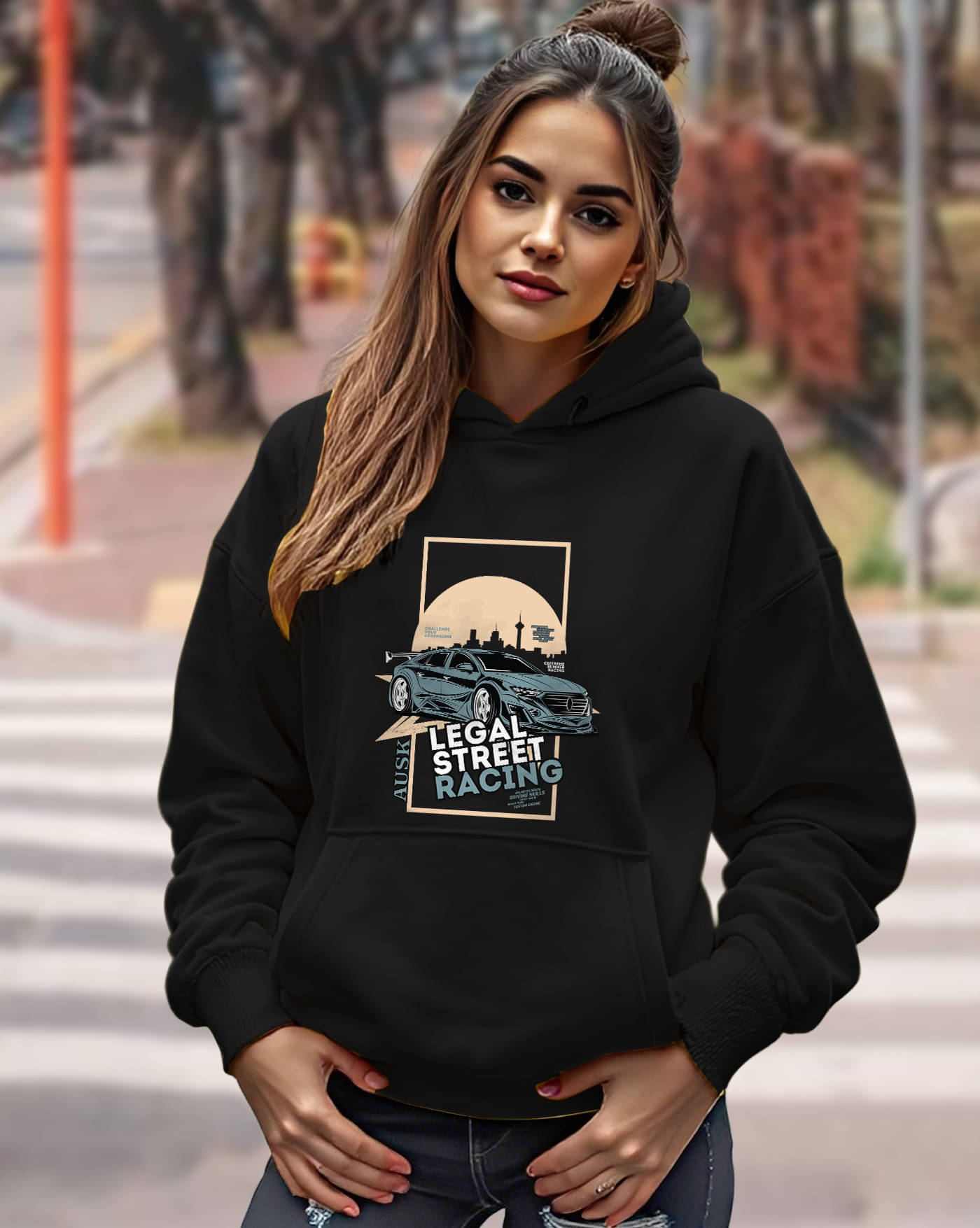     			ENITOR Women Fleece Hooded Sweatshirt For Light Winters ( Black )