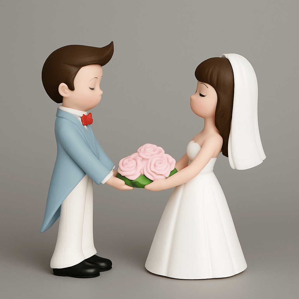     			Exopick Cute Wedding Couple Miniature Figurine For Home Decor