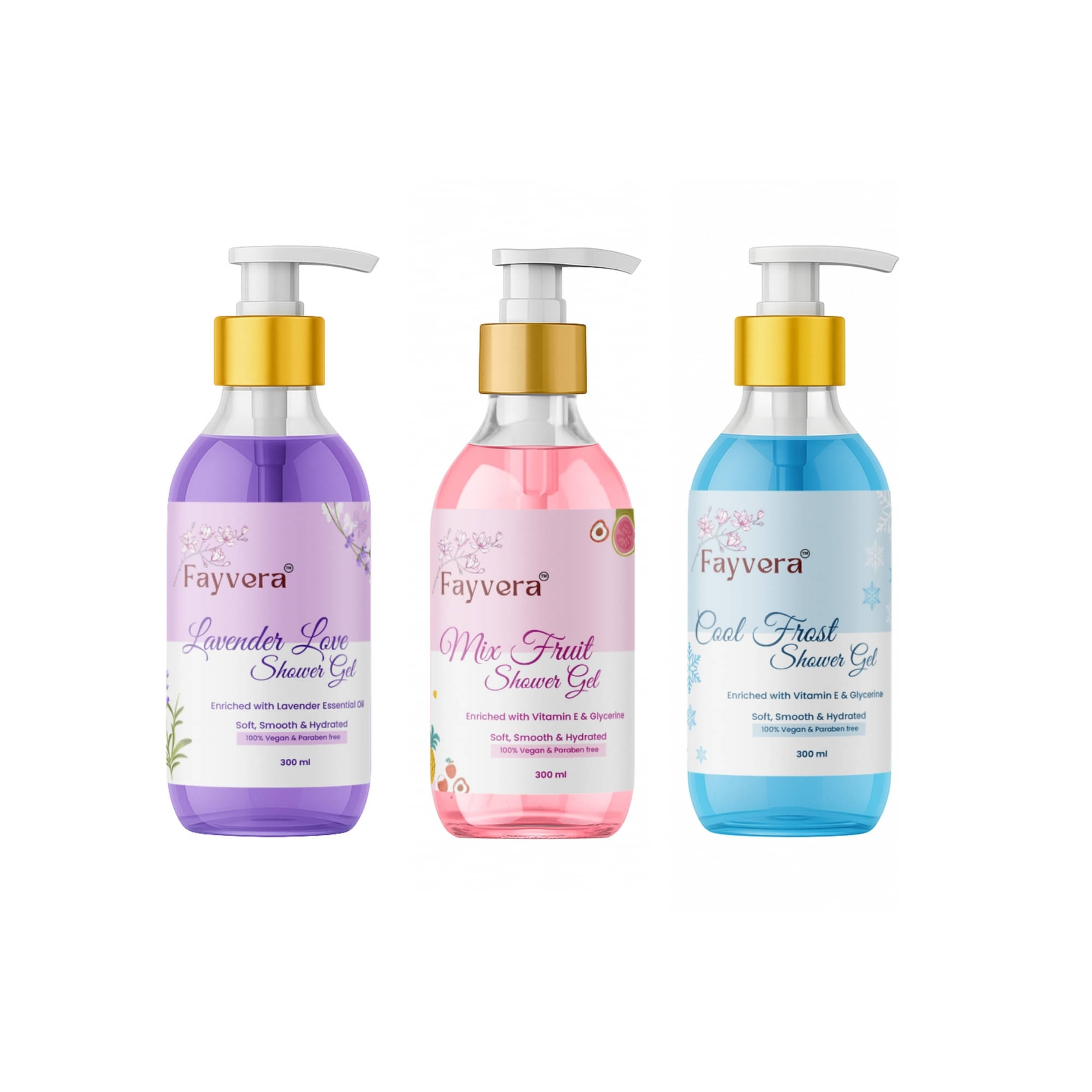     			FAYVERA Gel Freshness Floral Shower Gel Pack of 3