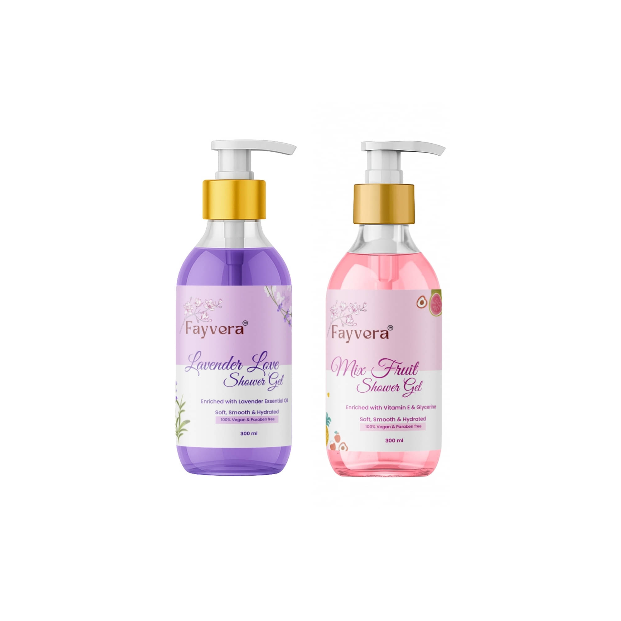     			FAYVERA Gel Moisturizing Floral Shower Gel Pack of 2