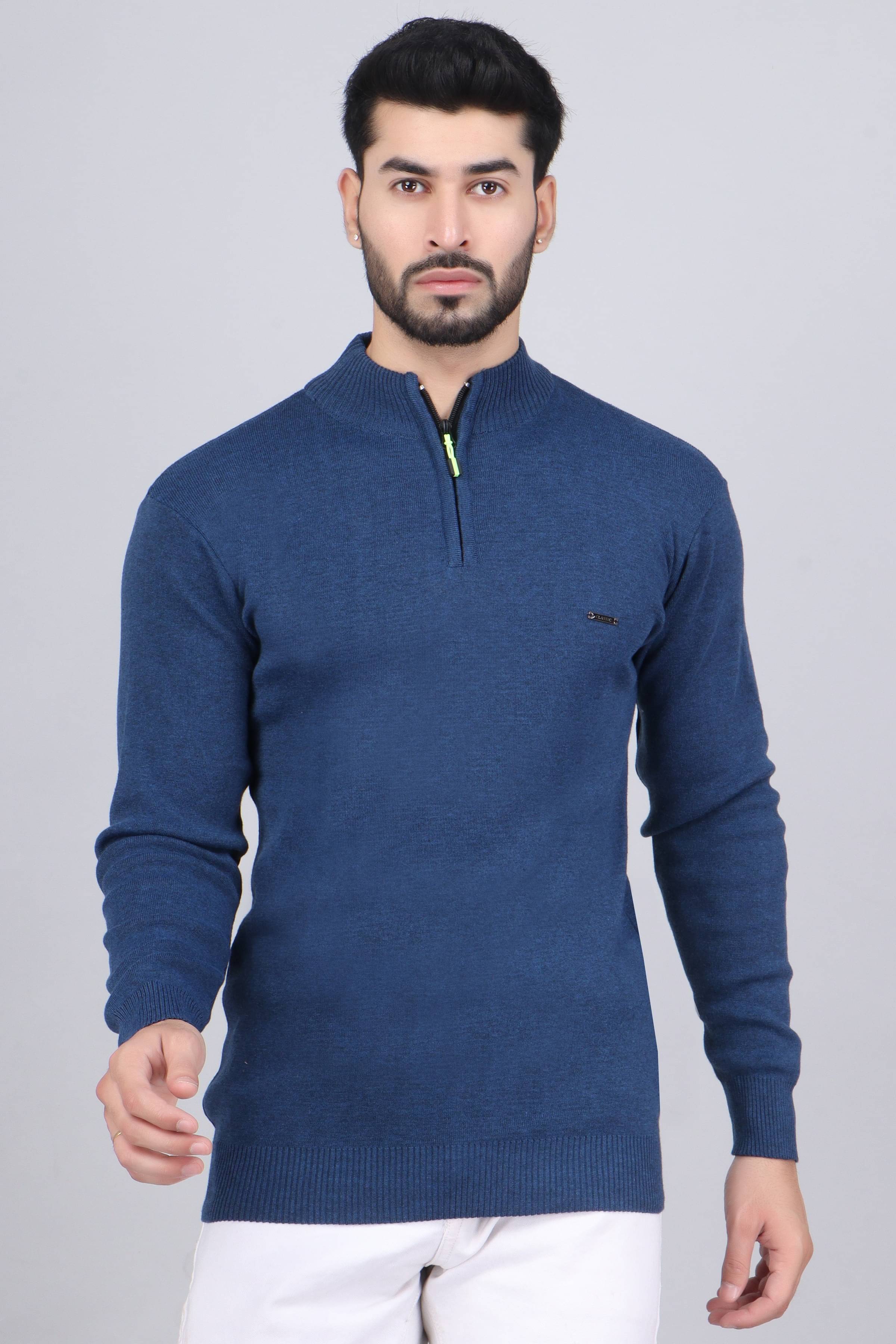     			FEVERFEW Acrylic Henley Neck Men's Full Sleeves Pullover Sweater - Multicolor ( Pack of 1 )
