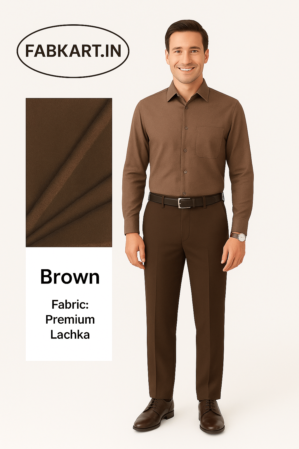 Fabkart Brown Polyester Men's Unstitched Pant Piece ( Pack of 1 ) Fabkart Brown Polyester Men's Unstitched Pant Piece ( Pack of 1 )