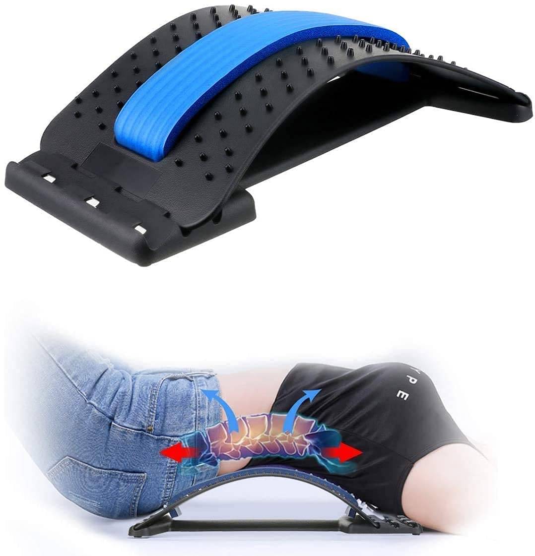 Gjshop Back Massager Magic Stretcher Lumbar Support Spine Waist Pain Relax Fitness Tool, for Lower and Upper Back Massager and Support, Lumbar Support for Office Chair Gjshop Back Massager Magic Stretcher Lumbar Support Spine Waist Pain Relax Fitness Tool, for Lower and Upper Back Massager and Support, Lumbar Support for Office Chair
