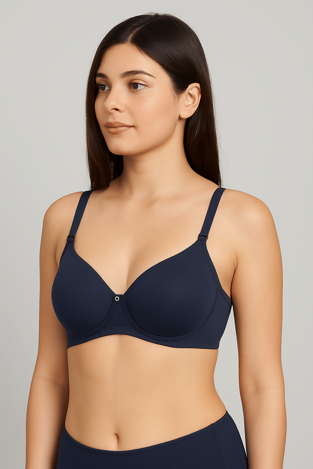 HERBLOURE Pack of 1 Cotton Blend Non Padded Push Up Bra For Women ( Navy Blue ) HERBLOURE Pack of 1 Cotton Blend Non Padded Push Up Bra For Women ( Navy Blue )