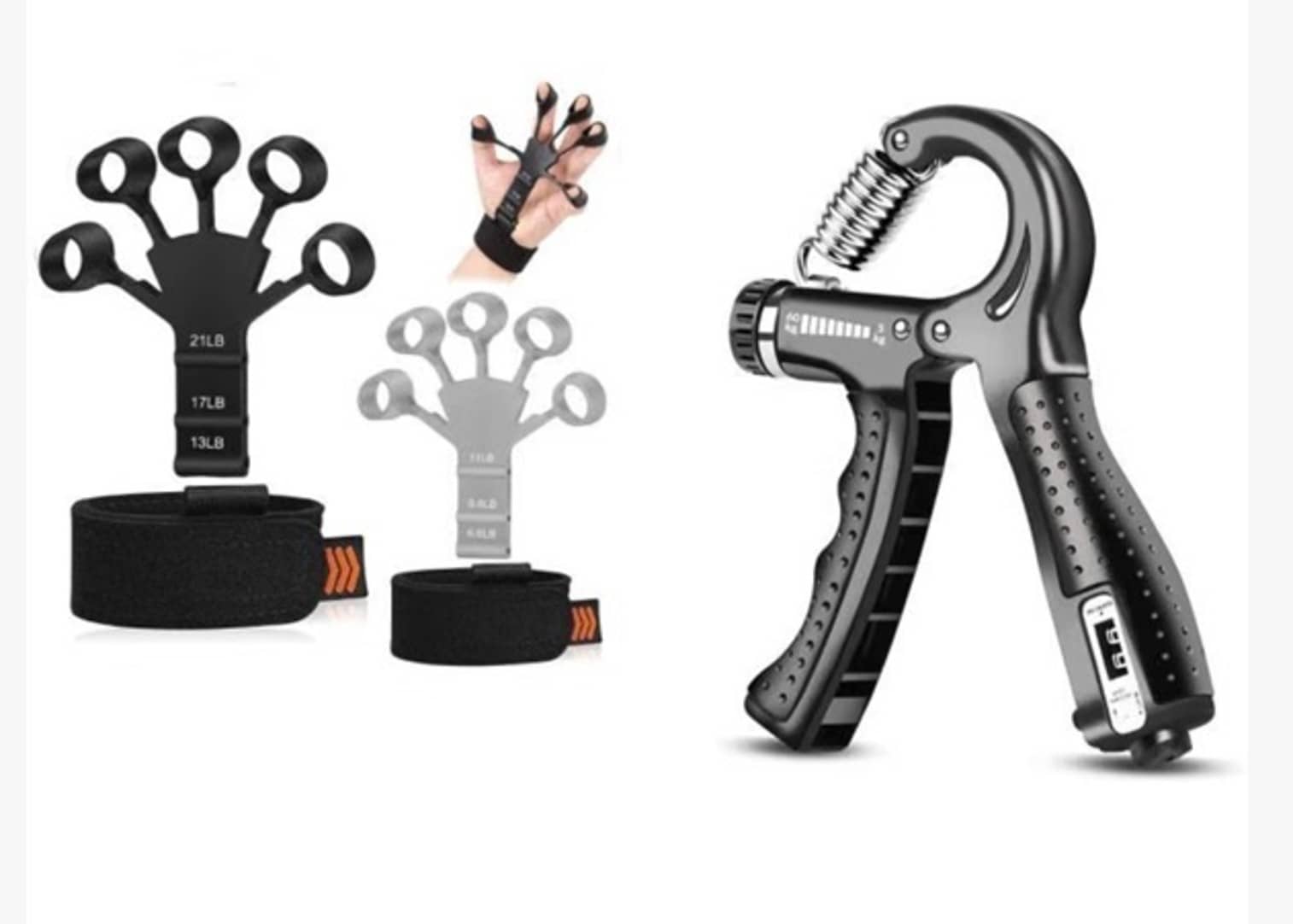HORSE FIT R Shape Adjustable Counter Hand Gripper, With Finger Exerciser Gripper For Veins|Gym Equipment|Hand Exercise Equipment For Men & Women Gym Equipment - Sports and Fitness Equipment | Buy online on ZillyBuy