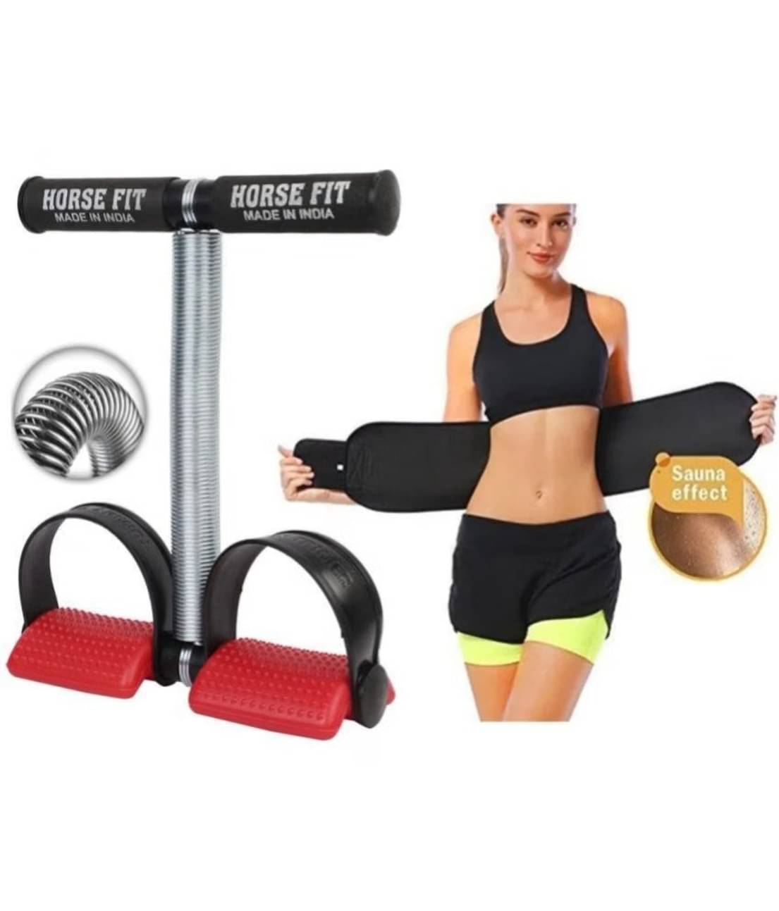 HORSE FIT Tummy Trimmer Single spring with Slim Belt Combo | Waist Trimmer | Body Shaper | Weight Loss Fitness Equipment | Body Toner | Single Spring Ab Tummy Trimmer HORSE FIT Tummy Trimmer Single spring with Slim Belt Combo | Waist Trimmer | Body Shaper | Weight Loss Fitness Equipment | Body Toner | Single Spring Ab Tummy Trimmer