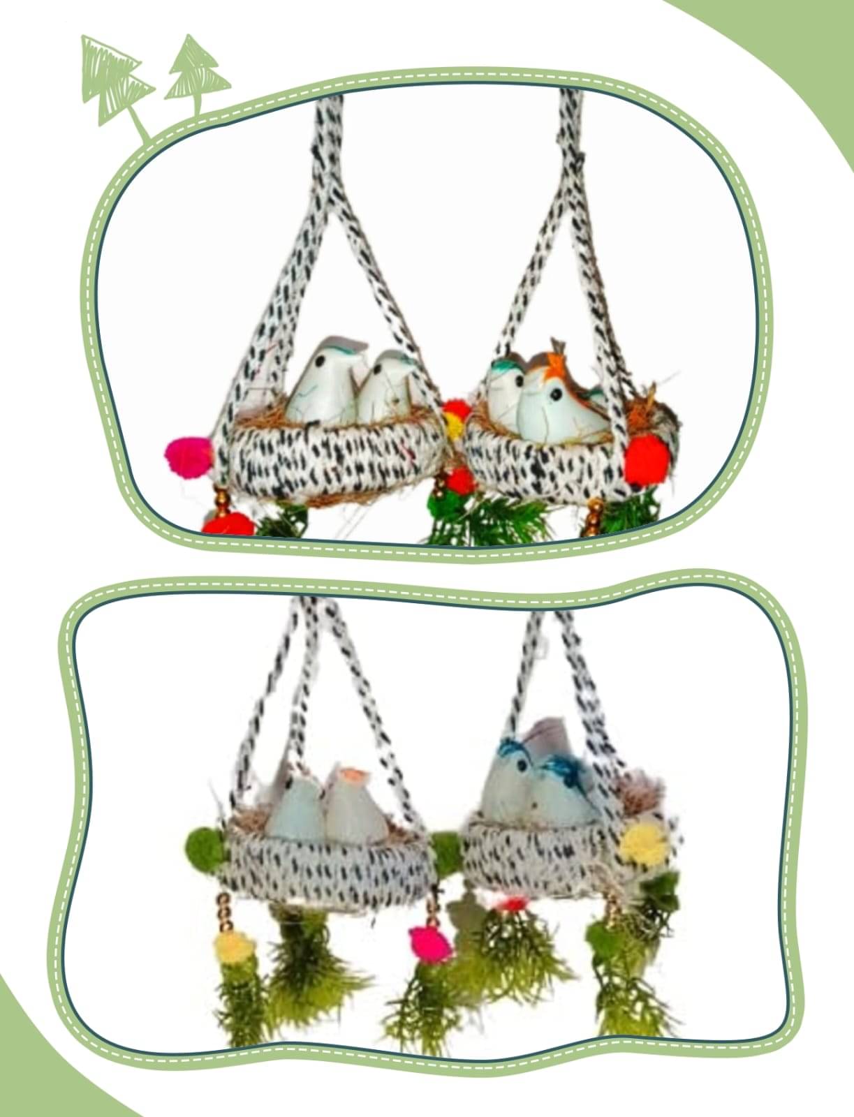     			Hanging Birds nest for car and home decor Decorative