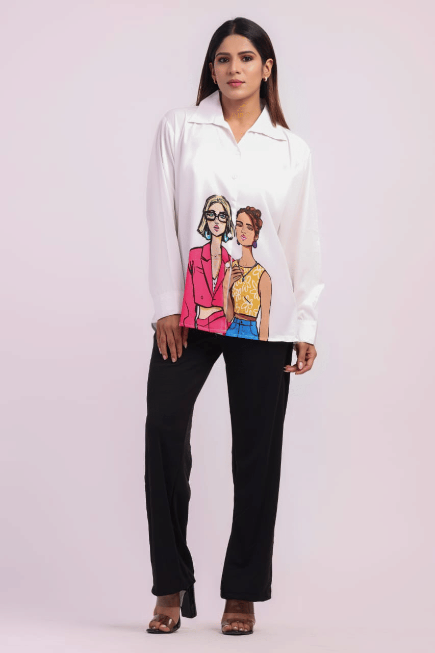     			High-Buy Women Shirt With Trousers Co-Ord Set ( Black )