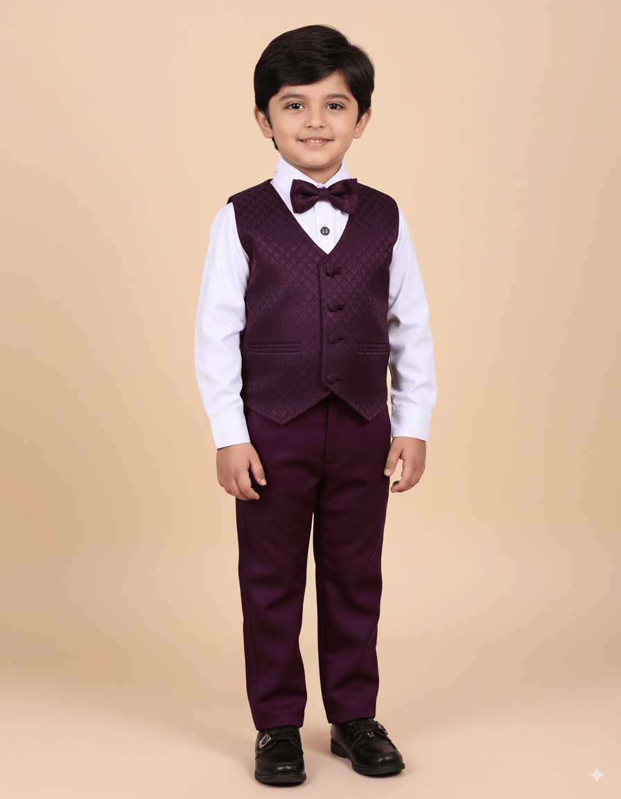     			KDF Baby Boys Cotton Waistcoat ( Pack of 1 , Maroon )
