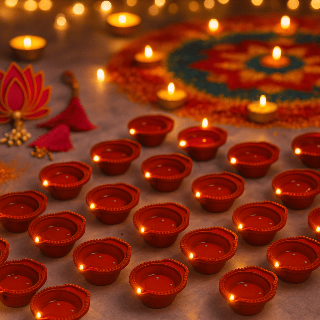    			KURTIVERSE Plastic Diwali Diya - Pack of 12