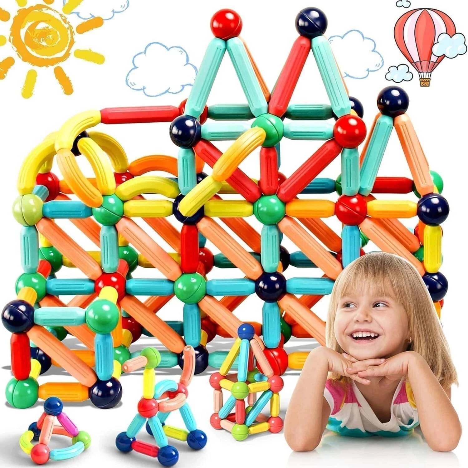 Magnetic Building Sticks and Balls Construction Toy Set for Kids Magnetic Building Sticks and Balls Construction Toy Set for Kids