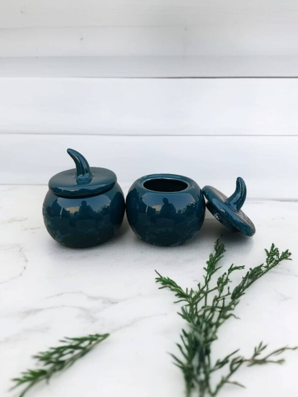     			Malaikah Ceramic Green Tea/Coffee/Sugar Container ( Set of 2 )