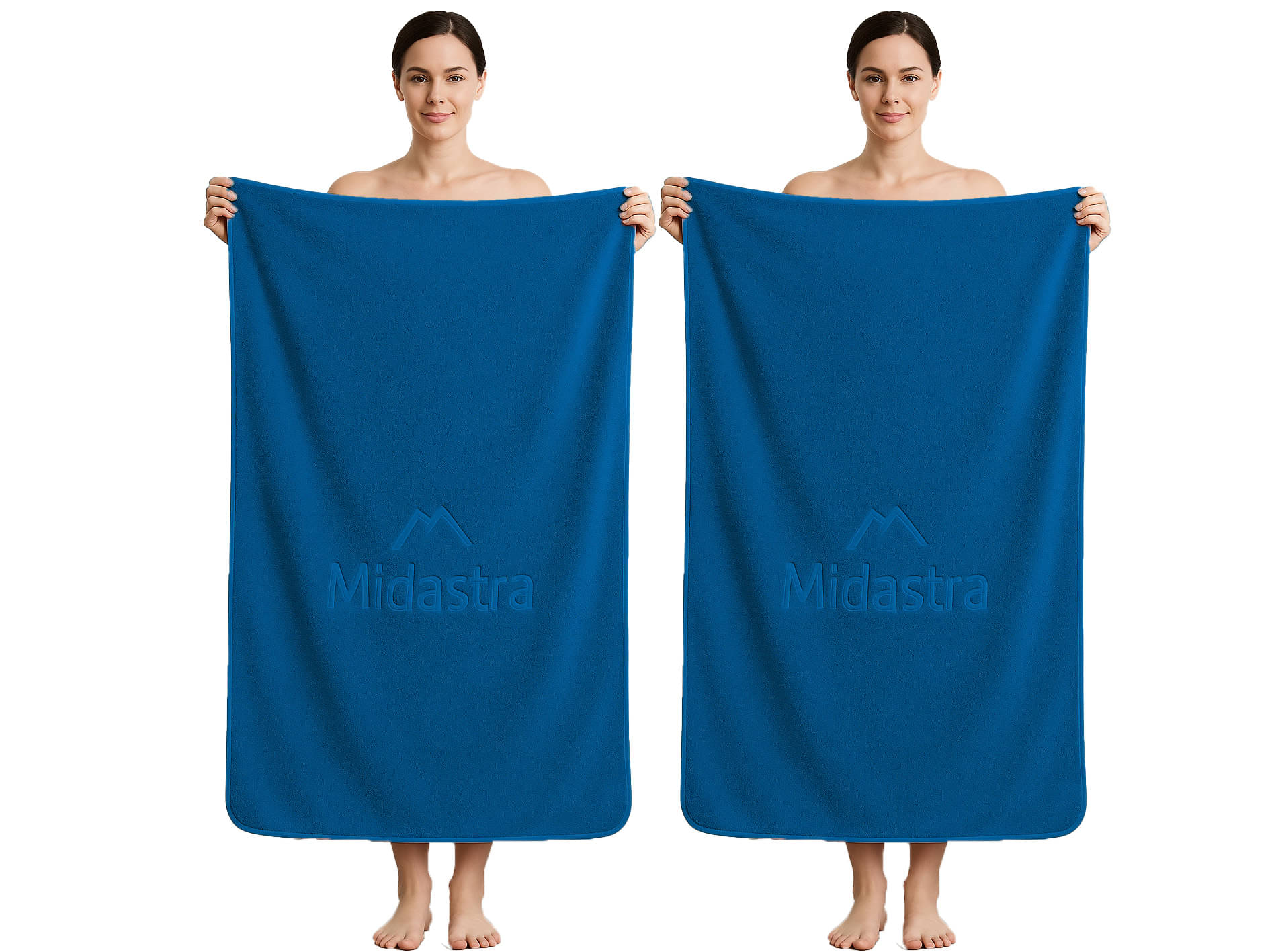     			Midastra Pack of 2 Microfibre 500 -GSM Bath Towel ( Navy Blue )