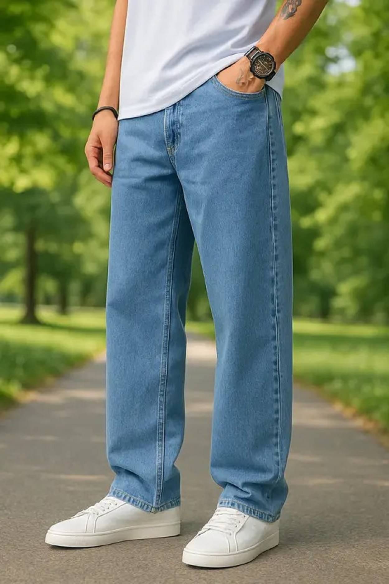     			POKHINDA Basic Men's Jeans - Light Blue ( Pack of 1 )