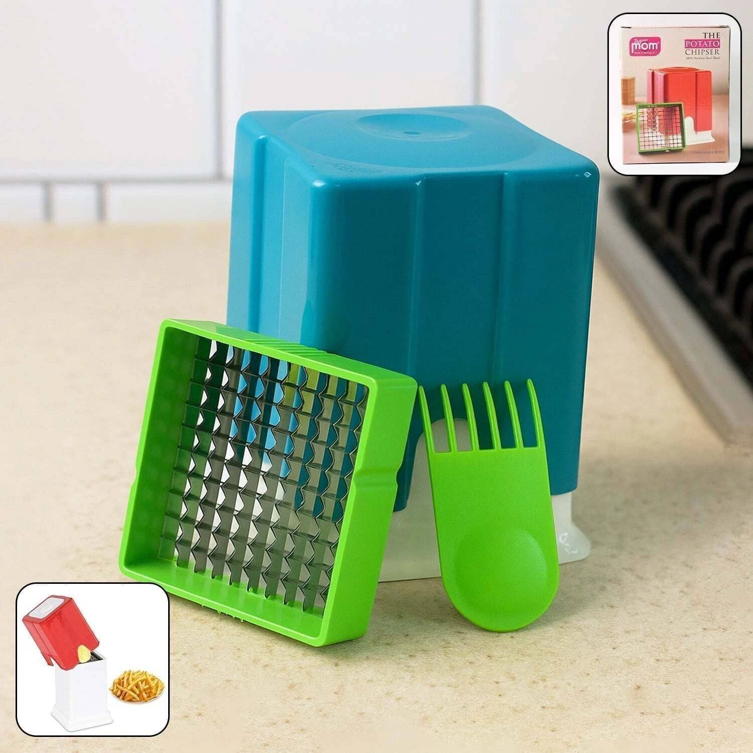 Potato Chipper Cutter – Easy & Quick French Fry Maker for Home Use Chopper (1 Pc Chopper) Potato Chipper Cutter – Easy & Quick French Fry Maker for Home Use Chopper (1 Pc Chopper)