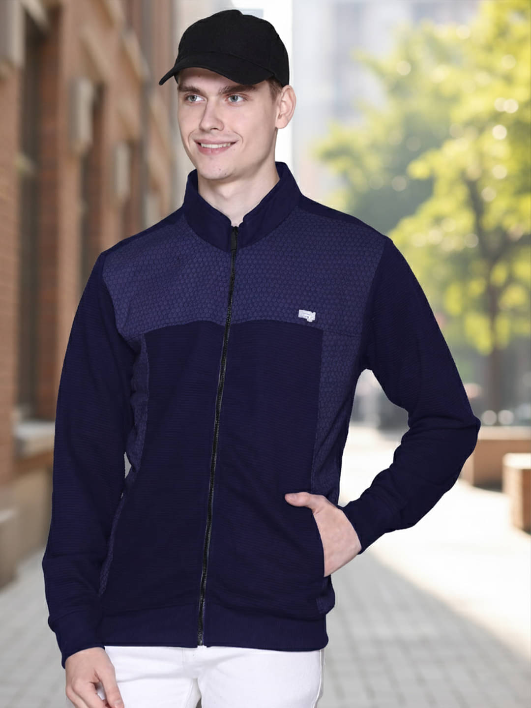     			Promount Cotton Blend Men's Casual Jacket - Navy Blue ( Pack of 1 )