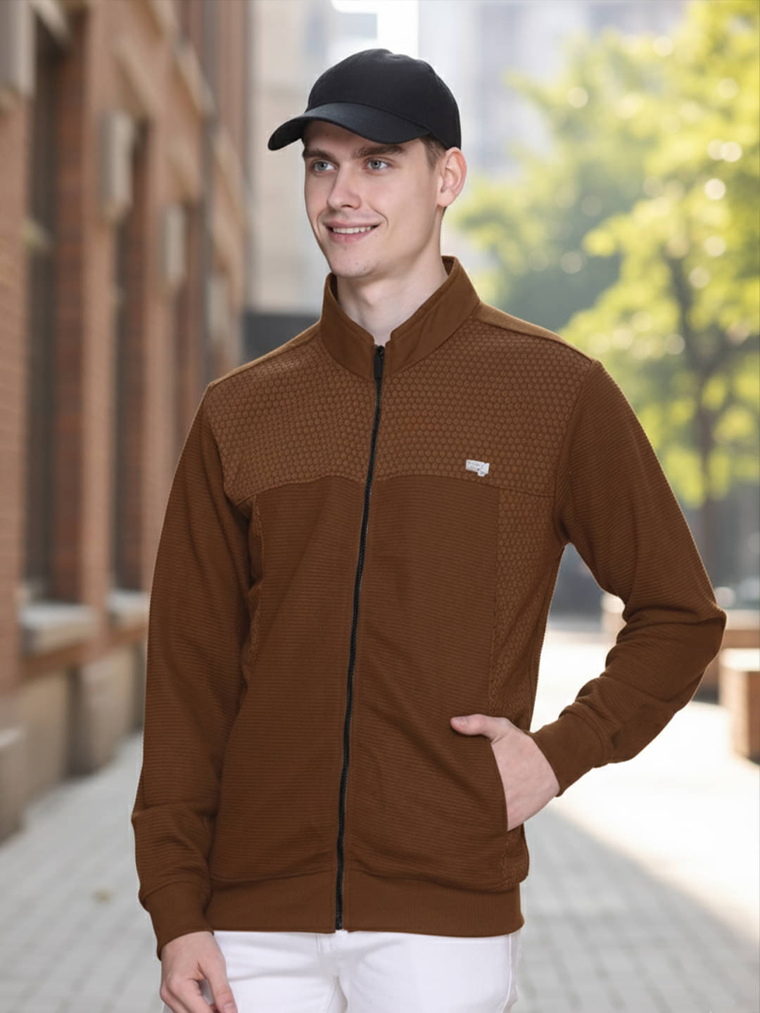     			Promount Cotton Blend Men's Casual Jacket - Brown ( Pack of 1 )