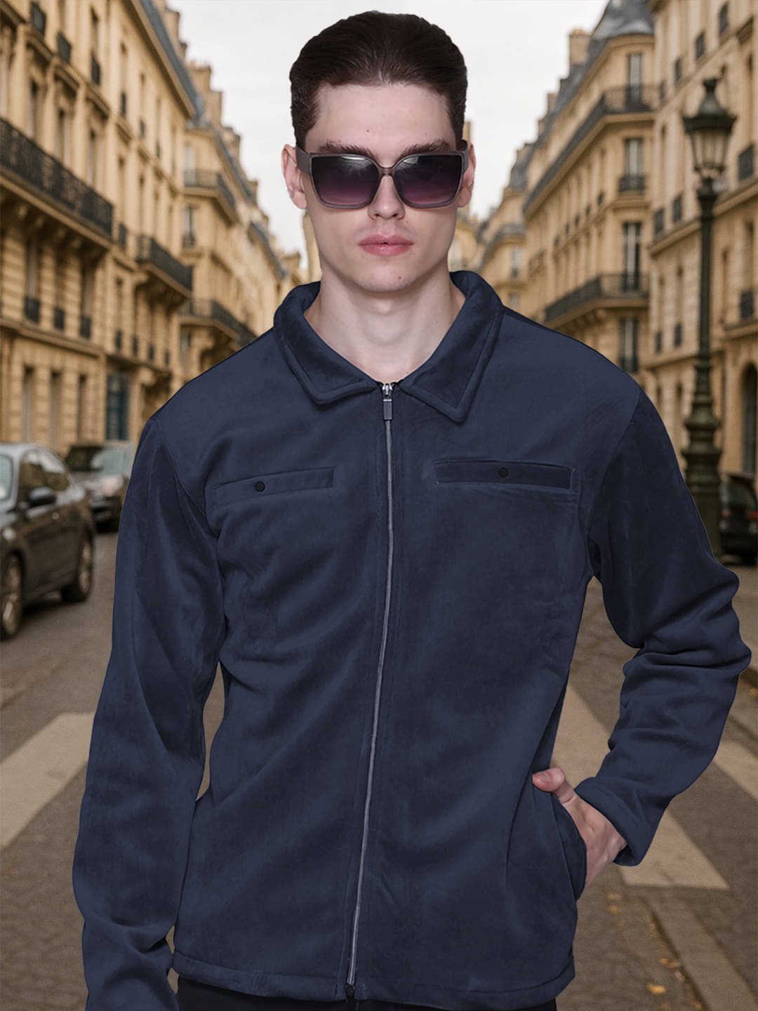     			Promount Polyester Blend Men's Casual Jacket - Navy Blue ( Pack of 1 )