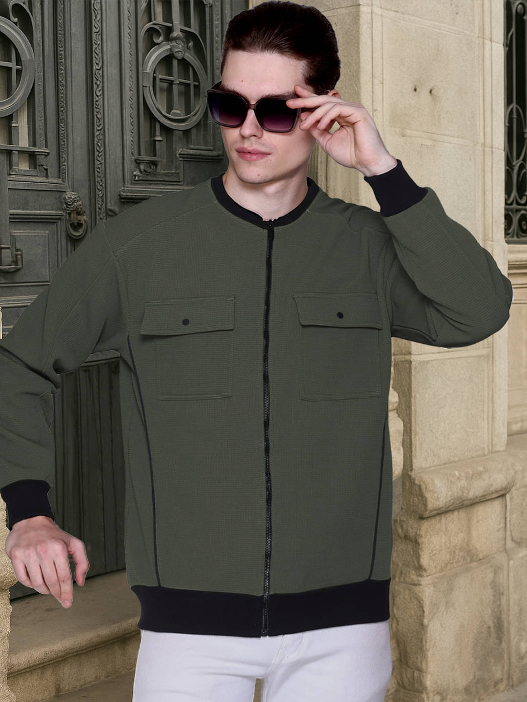     			Promount Polyester Men's Casual Jacket - Green ( Pack of 1 )