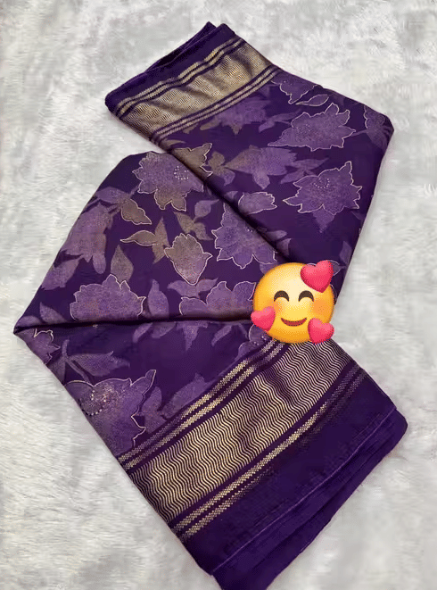 R K S M Brasso Printed Regular Saree With Unstitched Blouse Piece ( Lavender ) R K S M Brasso Printed Regular Saree With Unstitched Blouse Piece ( Lavender )