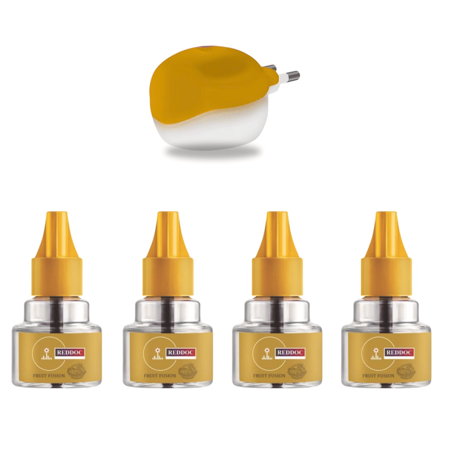     			REDDOC GOLD Herbal Mosquito Repellent Refill + Machine (Pack of 4 Refills) – Natural Liquid Protection Against Mosquitoes & Dengue | Safe & Long-Lasting GOLD Mosquito Repellent for Home & Family Use