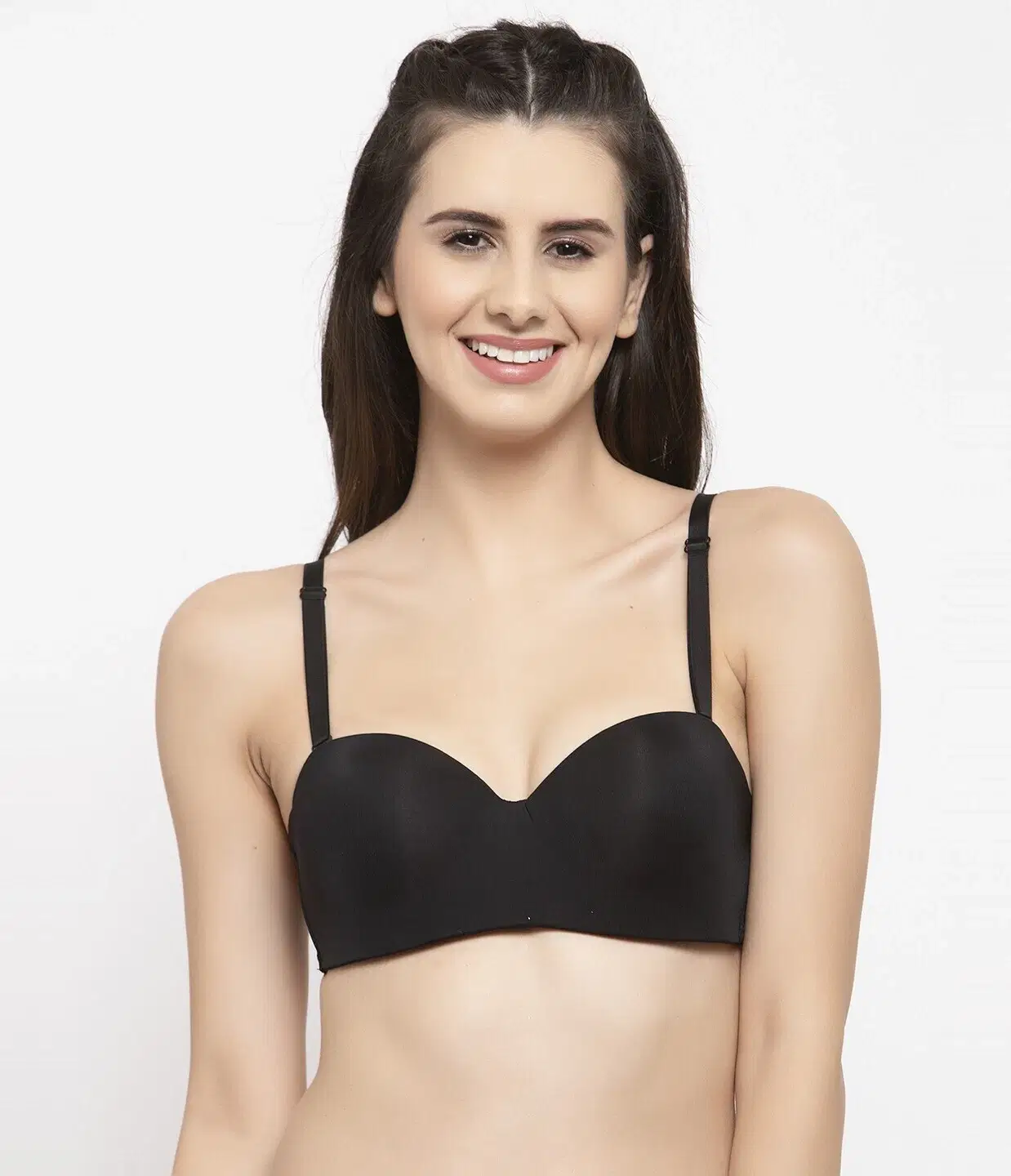     			Rhineic Pack of 1 Elastane Heavily Padded Push Up Bra For Women ( Black )