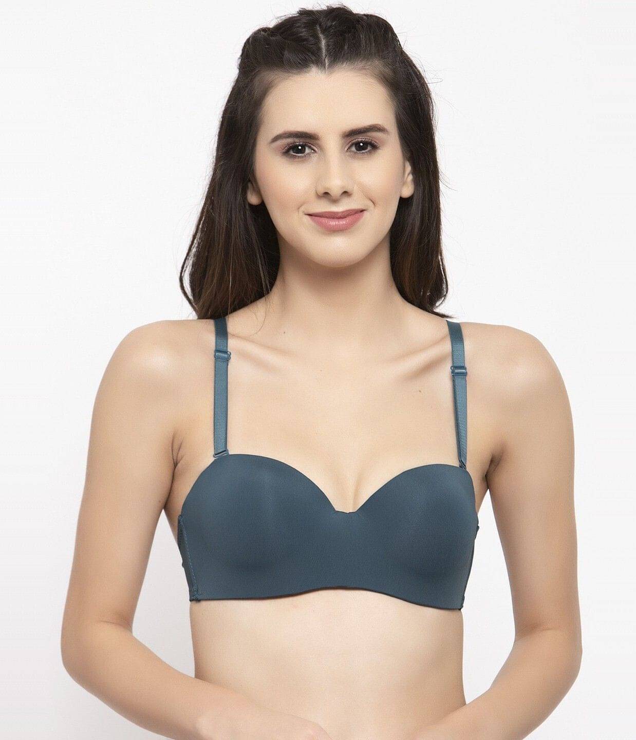     			Rhineic Pack of 1 Elastane Heavily Padded Push Up Bra For Women ( Grey )