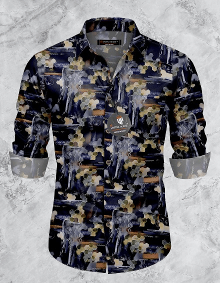     			SHREE VASTRA HOUSE Cotton Blend Regular Fit Self Design Full Sleeves Men's Casual Shirt - Black ( Pack of 1 )