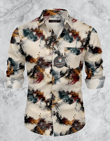     			SHREE VASTRA HOUSE Cotton Blend Regular Fit Self Design Full Sleeves Men's Casual Shirt - Gold ( Pack of 1 )