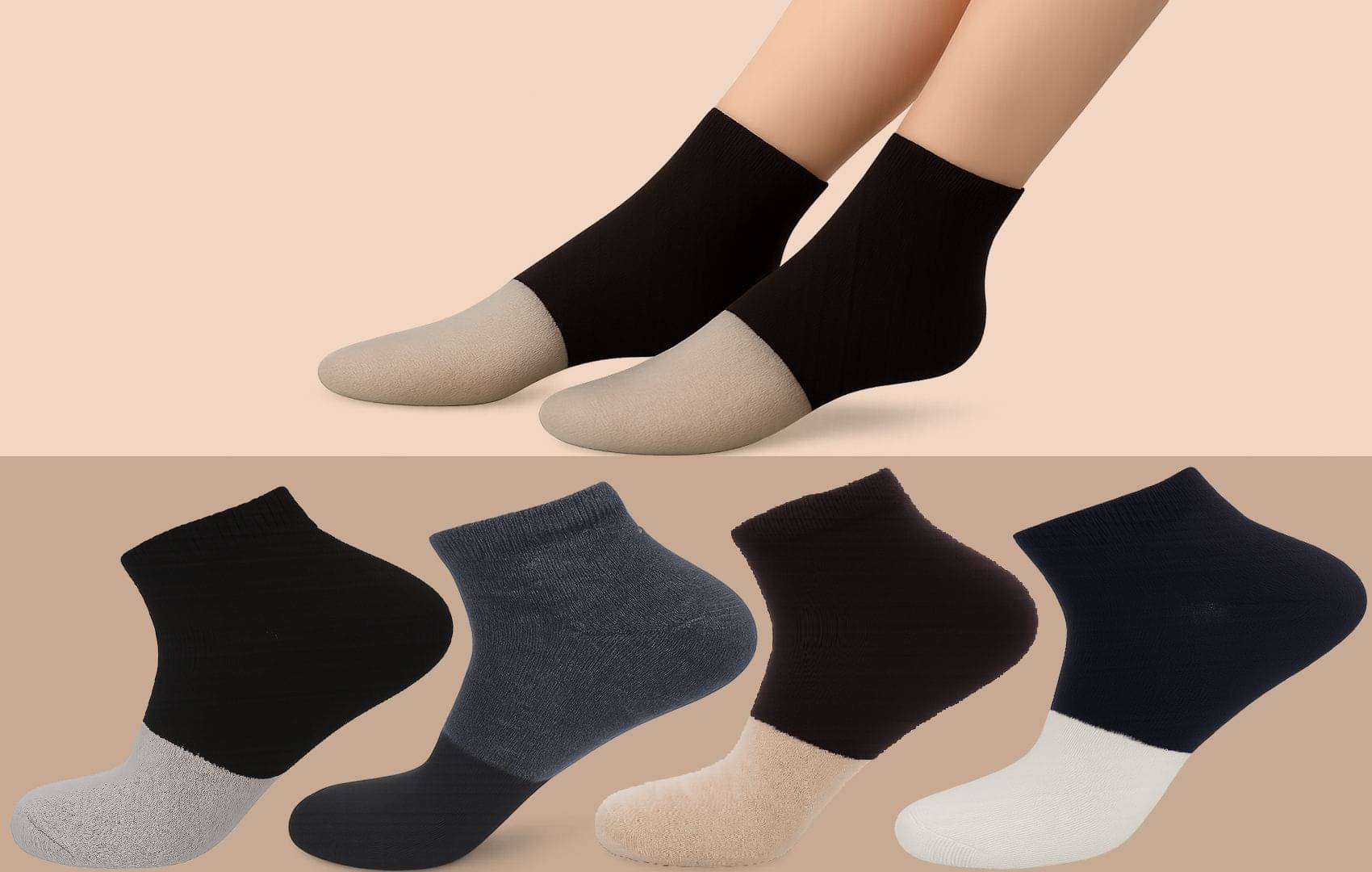     			Septem Pack of 4 Men's Cotton Ankle Length Socks ( Multicolor 4 )