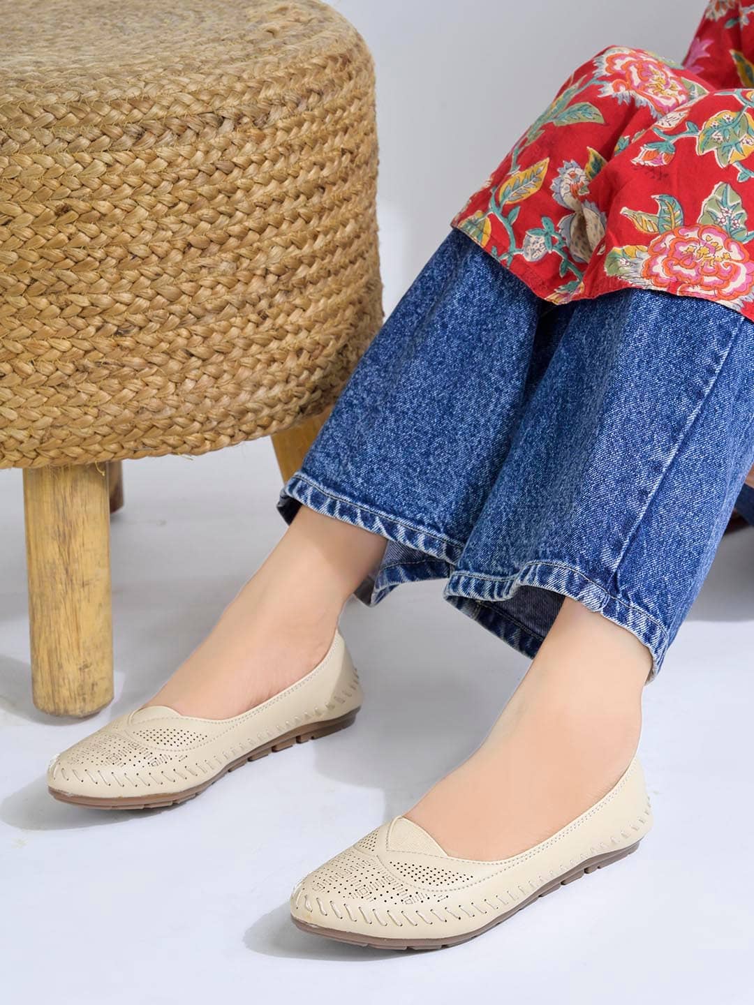 Shoetopia Cream Women's Casual Ballerinas - Casual Shoes | Buy online on ZillyBuy