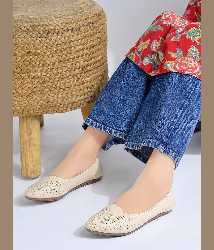 Shoetopia Cream Women's Casual Ballerinas - Casual Shoes | Buy online on ZillyBuy
