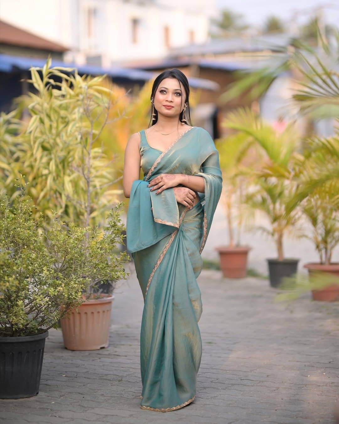     			Shree Shyam Fashion Chiffon Self Design Bhagalpuri Saree With Unstitched Blouse Piece ( Sky Blue )