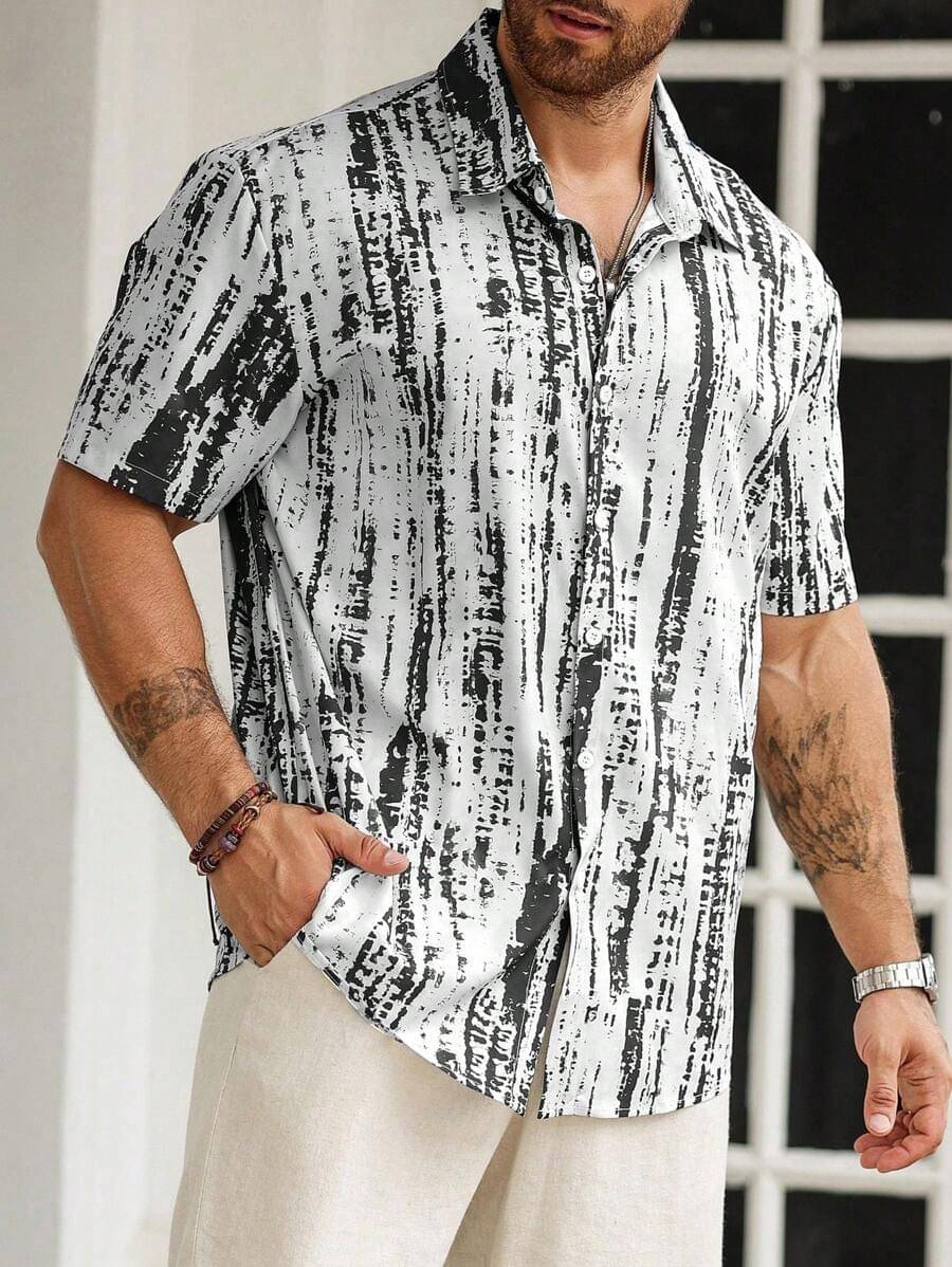     			Siddheshwar Styles Cotton Blend Regular Fit Printed Half Sleeves Men's Casual Shirt - Black ( Pack of 1 )