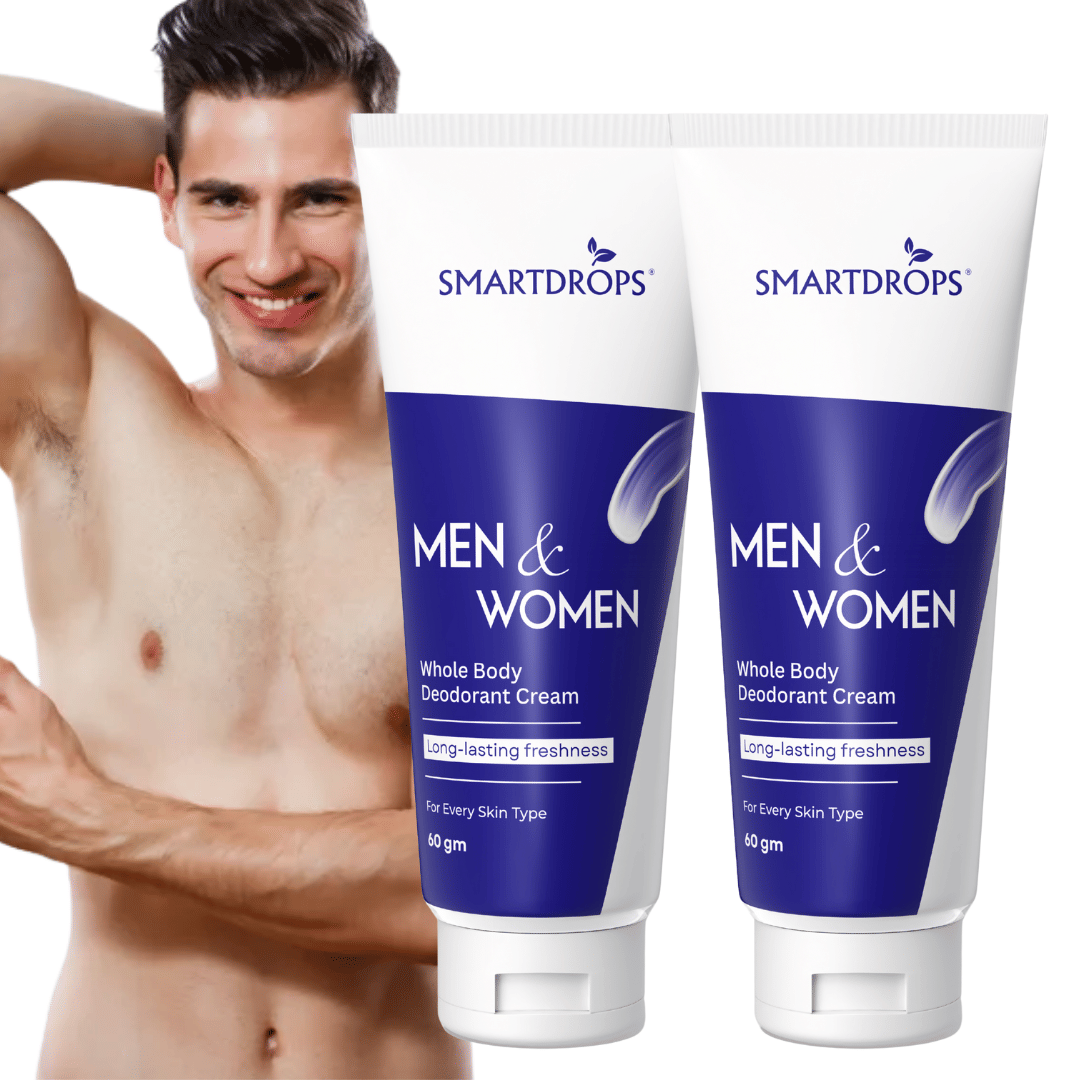 Smartdrops Unisex Body Cream – Deodorant Base Deodorant Cream for Unisex 60 gm ( Pack of 2 )     			Smartdrops Unisex Body Cream – Deodorant Base Deodorant Cream for Unisex 60 gm ( Pack of 2 )