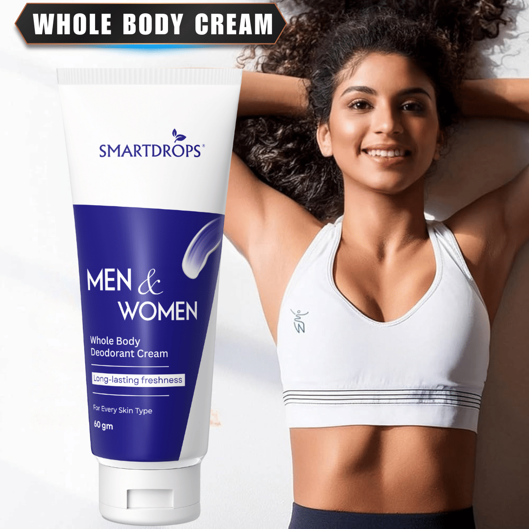 Smartdrops Unisex Body Cream – Deodorant Base Deodorant Cream for Unisex 60 gm ( Pack of 1 )     			Smartdrops Unisex Body Cream – Deodorant Base Deodorant Cream for Unisex 60 gm ( Pack of 1 )