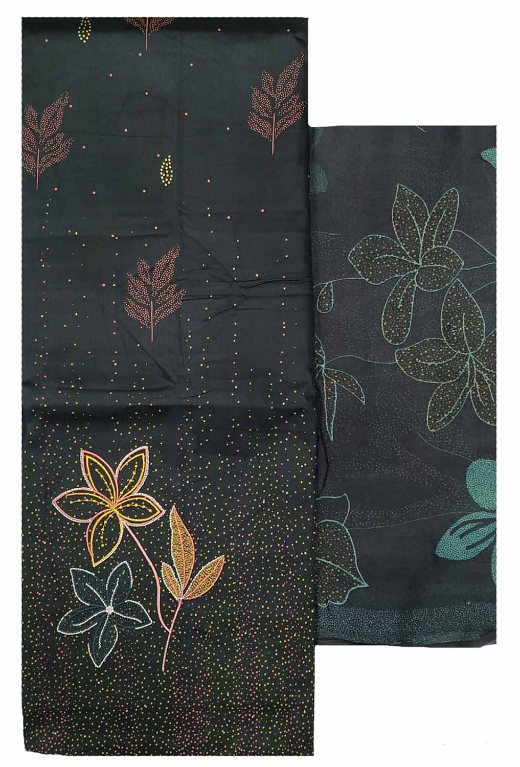 Soul Essence Women Cotton Unstitched Dress Material ( Black )     			Soul Essence Women Cotton Unstitched Dress Material ( Black )