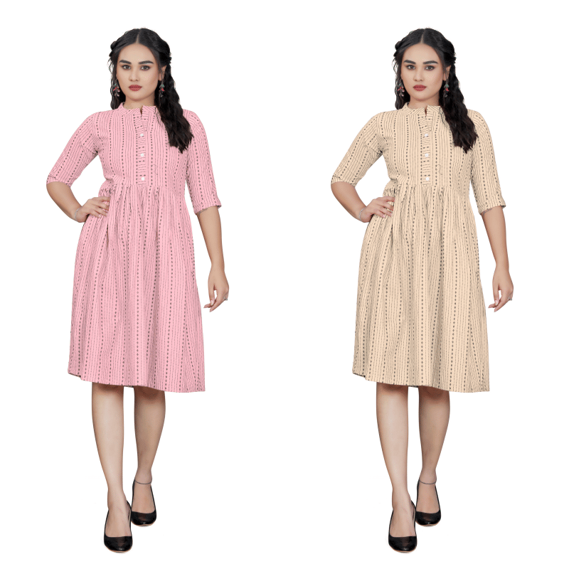     			TEXPA FASHION Women Cotton Striped A-line Kurti ( Multicoloured )