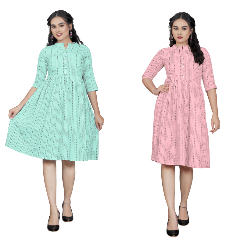     			TEXPA FASHION Women Cotton Striped A-line Kurti ( Multicoloured )
