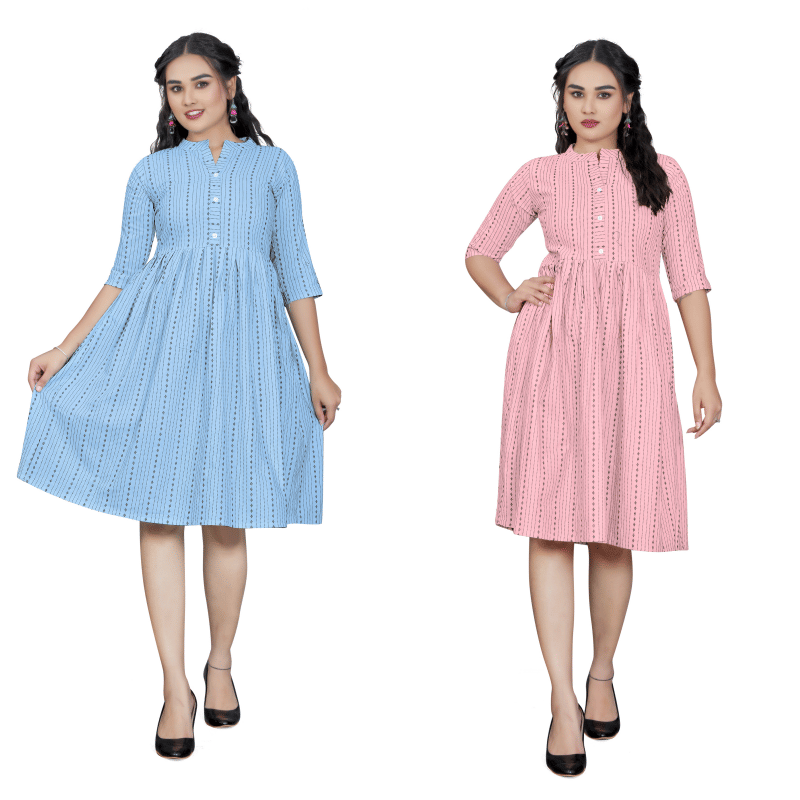     			TEXPA FASHION Women Cotton Striped A-line Kurti ( Multicoloured )