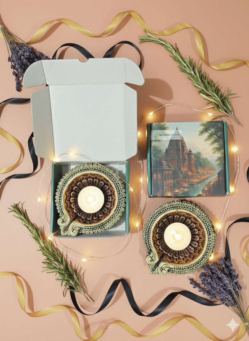     			THE HANDICRAFTIAN Terracotta Table Diya - Pack of 1