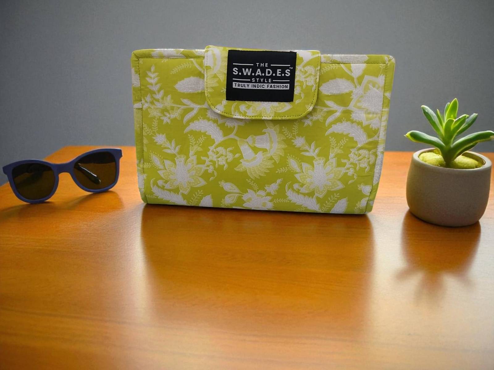     			The S.W.A.D.E.S Style Yellow Fabric Box Clutch
