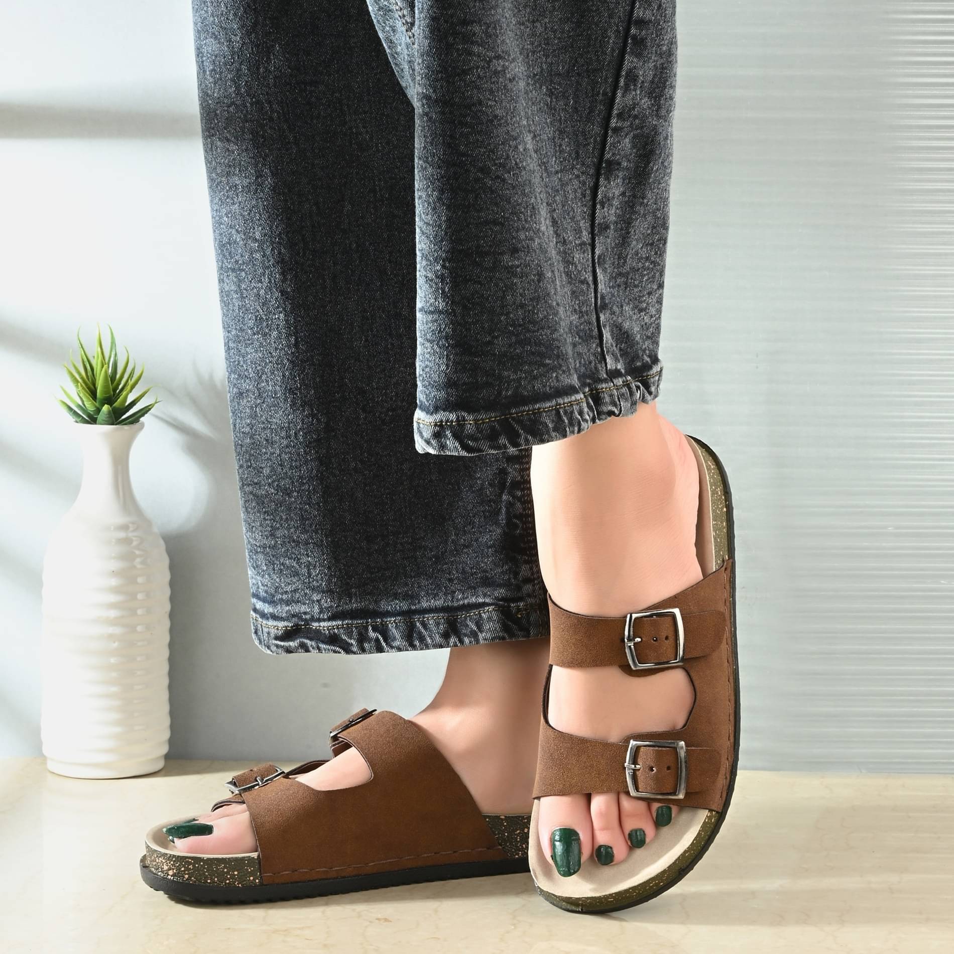     			Trotus Brown Women's Flats