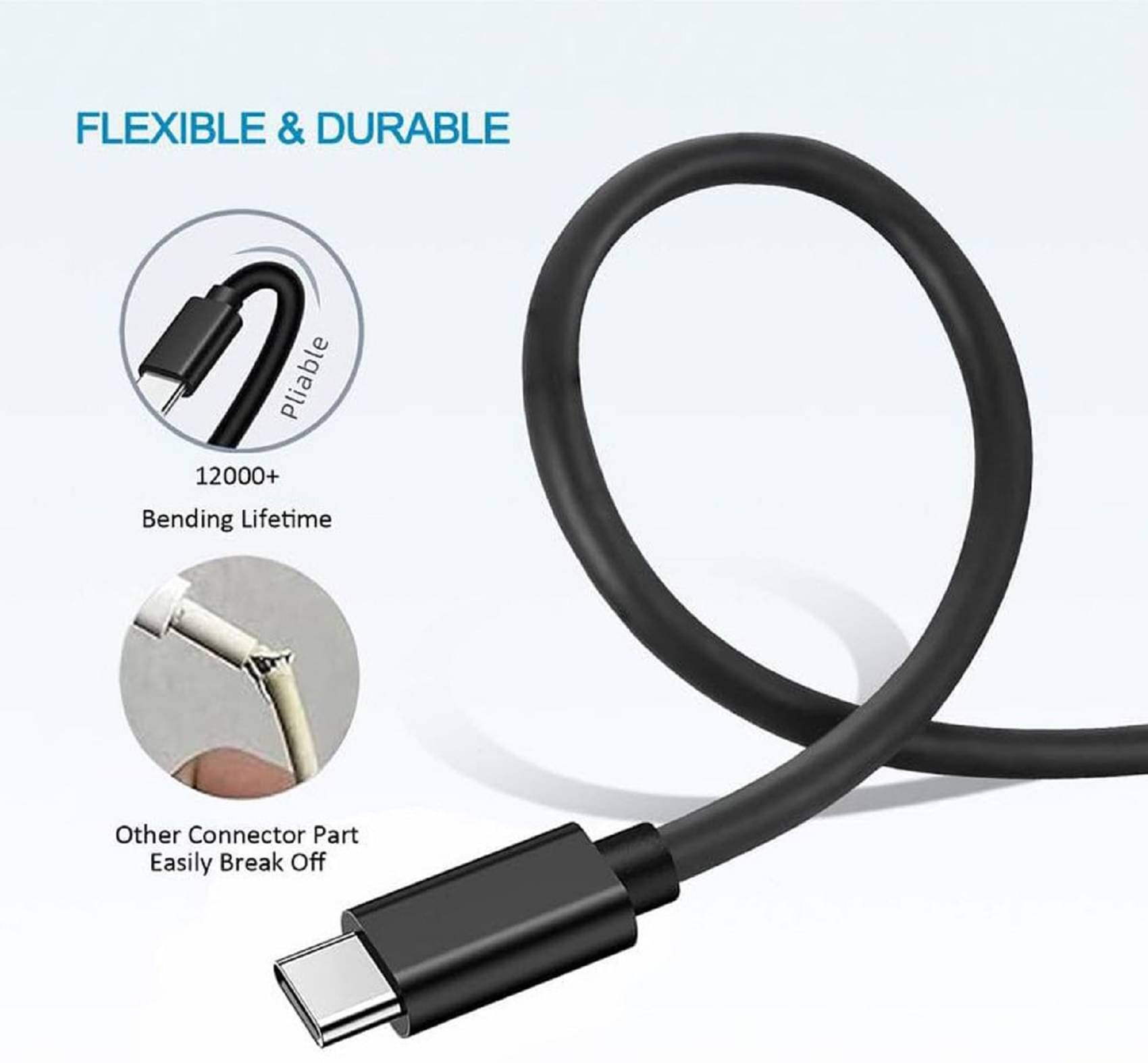     			UniBoss 68 Watt Type C to C Certified Fast Charging Cable 1 m USB Type C Cable  (Compatible with Moto Edge 60/ 50/ 40/ 30/ Fusion /Neo/razr/g05/g85/g45/g64/g84 /g62, Black)