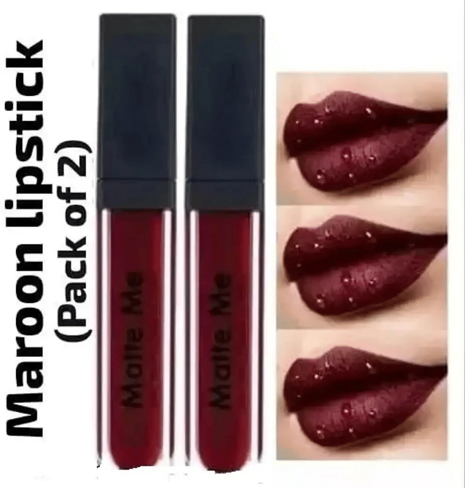     			Venus Traders Maroon,Red Matte Long Lasting Liquid Lipstick ( Pack of 2 )