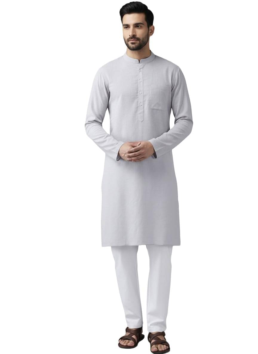Vida Loca Grey Cotton Blend Men's Regular Kurta ( Pack of 1 ) Vida Loca Grey Cotton Blend Men's Regular Kurta ( Pack of 1 )