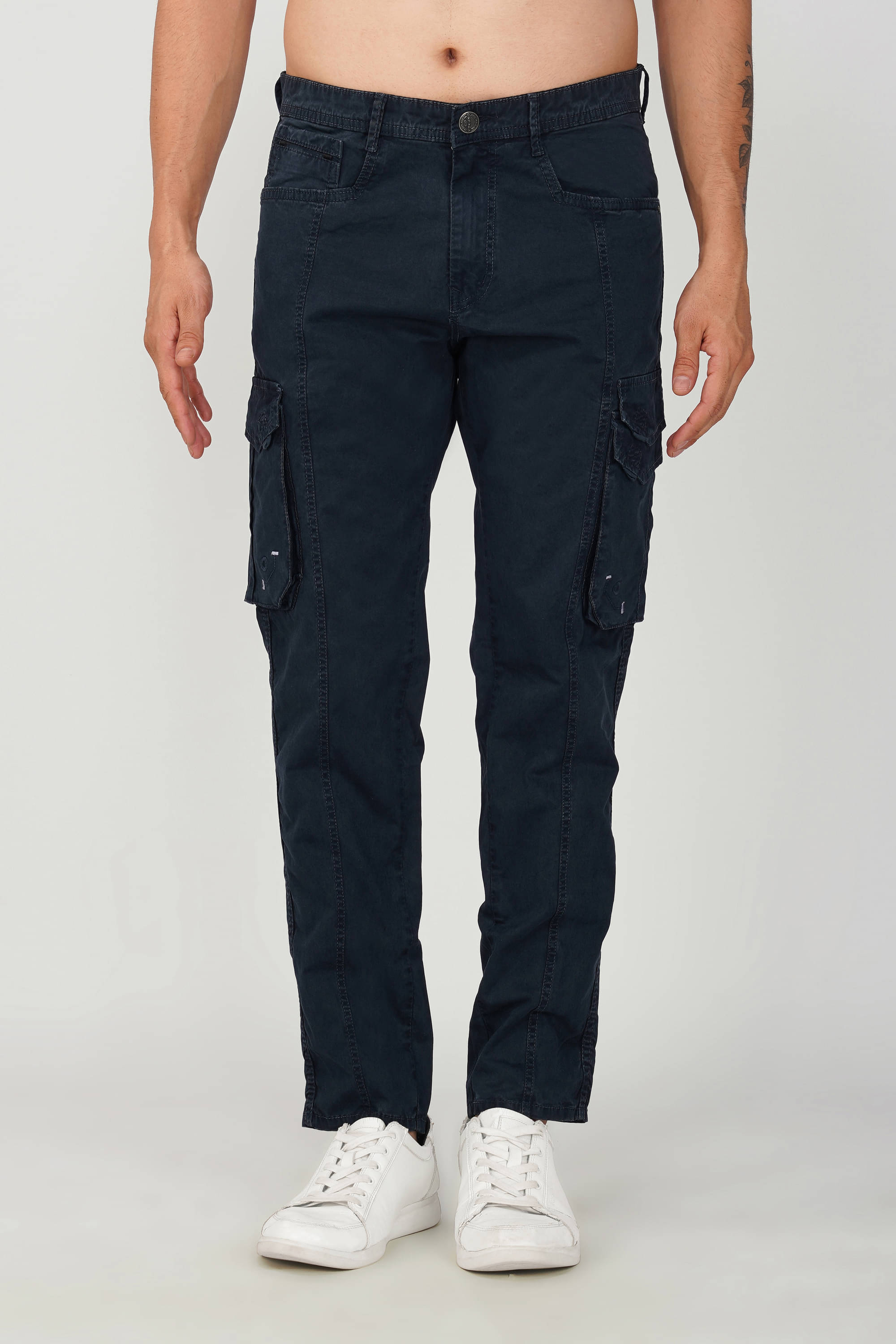     			WARBURG Regular Men's Cargos - Dark Blue ( Pack of 1 )